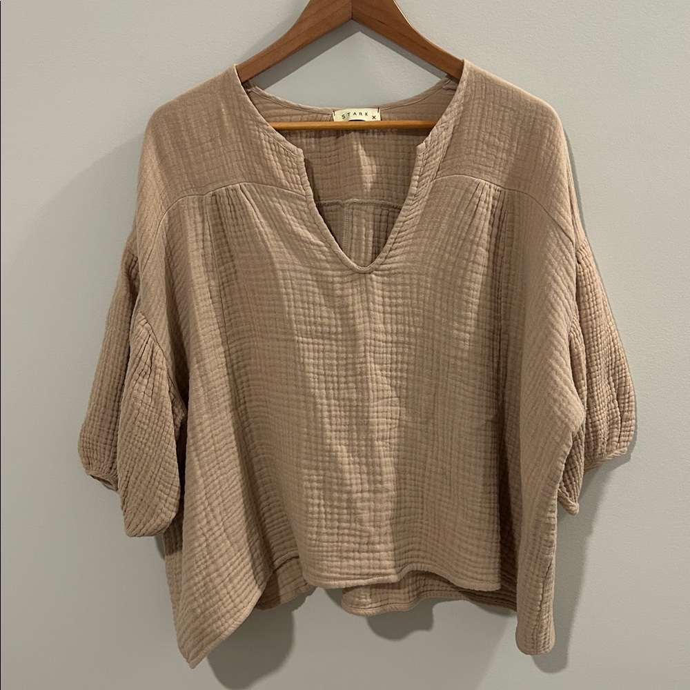 Stark X 100% Cotton Gauze Blouse Puff Sleeve